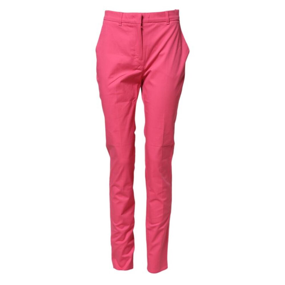 Max Mara Pink Skinny High Waist Chino Trouser Women's Pants